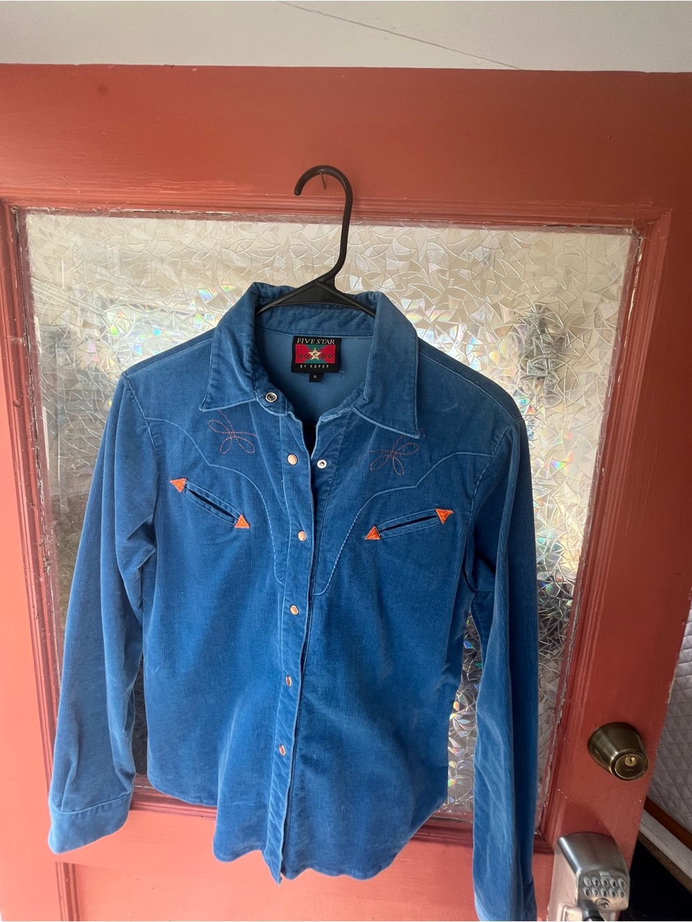 Five Star Blue Corduroy Western Shirt - Women's